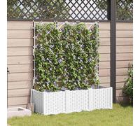 Maison Exclusive - Ensemble de 3 pots de jardin, blanc, 120 x 40 x 143 cm, en polypropylène (PP)