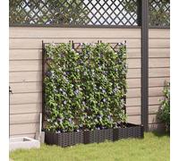 Maison Exclusive - Ensemble de 3 pots de jardin, couleur marron, dimensions 120 x 40 x 125,5 cm, en plastique PP