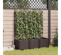 Maison Exclusive - Ensemble de 3 pots de jardin, couleur marron, dimensions 120 x 40 x 143 cm, en plastique PP