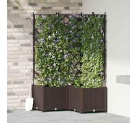 Maison Exclusive - Ensemble de 3 pots de jardin, couleur marron, dimensions 80 x 80 x 143 cm, en plastique PP