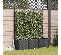 Maison Exclusive - Ensemble de 3 pots de jardin, couleur noire, dimensions 120 x 40 x 143 cm, en plastique PP
