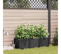 Maison Exclusive - Ensemble de 3 pots de jardin, couleur noire, dimensions 120 x 40 x 37,5 cm, en plastique PP