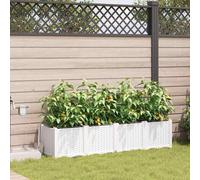 Maison Exclusive - Ensemble de 4 pots de jardin, blanc, 160 x 40 x 37,5 cm, en polypropylène (PP)