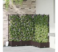 Maison Exclusive - Ensemble de 5 pots de jardin, couleur marron, dimensions 120 x 120 x 125,5 cm, en plastique PP
