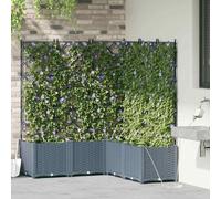 Maison Exclusive - Ensemble de 5 pots de jardin, gris clair, 120 x 120 x 142 cm, en polypropylène (PP)