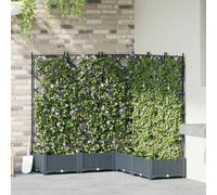 Maison Exclusive - Ensemble de 5 pots de jardin, gris clair, dimensions 120 x 120 x 125,5 cm, en plastique PP