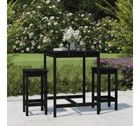 Maison Exclusive - Ensemble de bar de jardin 3 pcs noir bois de pin massif