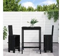 Maison Exclusive - Ensemble de bar de jardin 3 pcs noir bois de pin massif