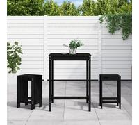 Maison Exclusive - Ensemble de bar de jardin 3 pcs noir bois de pin massif