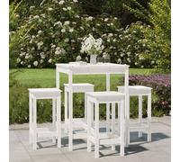 Maison Exclusive - Ensemble de bar de jardin 5 pcs blanc bois massif de pin