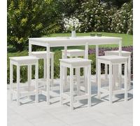 Maison Exclusive - Ensemble de bar de jardin 7 pcs blanc bois de pin massif