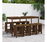 Maison Exclusive - Ensemble de bar de jardin 9 pcs marron miel bois de pin massif