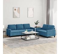 Maison Exclusive - Ensemble de canapé 2 pièces avec coussins en velours bleu