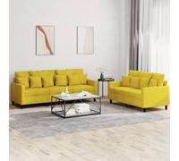 Maison Exclusive - Ensemble de canapé 2 pièces avec coussins en velours jaune