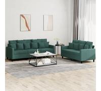 Maison Exclusive - Ensemble de canapé 2 pièces avec coussins en velours vert foncé