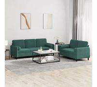 Maison Exclusive - Ensemble de canapé 2 pièces avec coussins en velours vert foncé