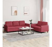 Maison Exclusive - Ensemble de canapé 2 pièces avec coussins, simili cuir bordeaux