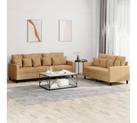Maison Exclusive - Ensemble de canapé 2 pièces avec coussins, velours marron