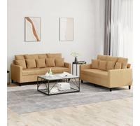 Maison Exclusive - Ensemble de canapé 2 pièces avec coussins, velours marron