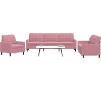 Maison Exclusive - Ensemble de canapé 3 pièces avec coussins en velours rose