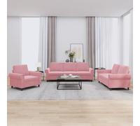 Maison Exclusive - Ensemble de canapé 3 pièces avec coussins en velours rose