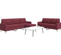 Maison Exclusive - Ensemble de canapé 3 pièces avec repose-pieds, tissu bordeaux