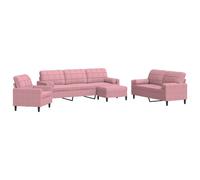 Maison Exclusive - Ensemble de canapé 4 pièces avec coussins et traversins, velours rose