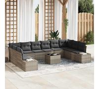 Maison Exclusive - Ensemble de canapé de jardin, 11 pièces, gris clair, en résine tressée