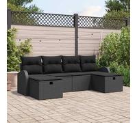 Maison Exclusive - Ensemble de canapé de jardin, 6 pièces, en résine tressée noire