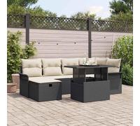 Maison Exclusive - Ensemble de canapé de jardin, 7 pièces, en résine tressée noire