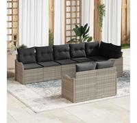 Maison Exclusive - Ensemble de canapé de jardin 8 pcs Gris clair Poly rotin