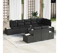 Maison Exclusive - Ensemble de canapé de jardin, 9 pièces, en résine tressée noire