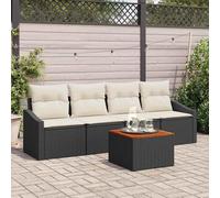 Maison Exclusive - Ensemble de canapé de jardin avec coussin 5 pcs Noir polyrotin