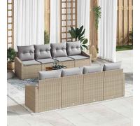 Maison Exclusive - Ensemble de canapé de jardin avec coussin 9 pcs Beige polyrotin