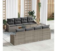 Maison Exclusive - Ensemble de canapé de jardin avec coussin 9 pcs Gris polyrotin