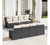 Maison Exclusive - Ensemble de canapé de jardin avec coussin 9 pcs Noir polyrotin