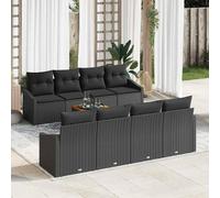 Maison Exclusive - Ensemble de canapé de jardin avec coussin 9 pcs Noir polyrotin