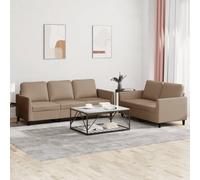 Maison Exclusive - Ensemble de canapés 2 pièces avec coussins, couleur marron cappuccino, en similicuir