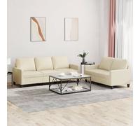Maison Exclusive - Ensemble de canapés 2 pièces avec coussins, simili cuir crème