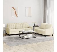 Maison Exclusive - Ensemble de canapés 2 pièces avec coussins, simili cuir crème