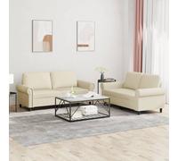 Maison Exclusive - Ensemble de canapés 2 pièces avec coussins, simili cuir crème
