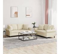 Maison Exclusive - Ensemble de canapés 2 pièces avec coussins, simili cuir crème