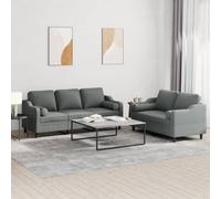 Maison Exclusive - Ensemble de canapés 2 pièces avec coussins, tissu gris foncé