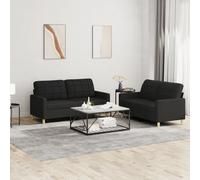 Maison Exclusive - Ensemble de canapés 2 pièces avec coussins, tissu noir