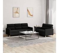 Maison Exclusive - Ensemble de canapés 2 pièces avec coussins, tissu noir