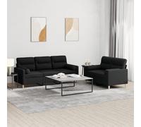 Maison Exclusive - Ensemble de canapés 2 pièces avec coussins, tissu noir