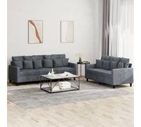 Maison Exclusive - Ensemble de canapés 2 pièces avec coussins, velours gris foncé
