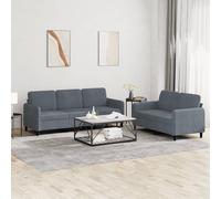 Maison Exclusive - Ensemble de canapés 2 pièces, velours gris foncé