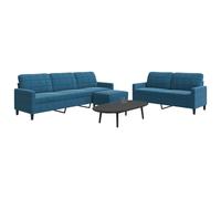 Maison Exclusive - Ensemble de canapés 3 pièces avec coussins en velours bleu