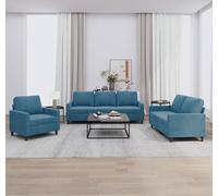 Maison Exclusive - Ensemble de canapés 3 pièces avec coussins en velours bleu